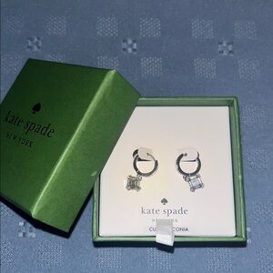 Kate Spade New York Cubic Zirconia Huggie Hoop earrings.